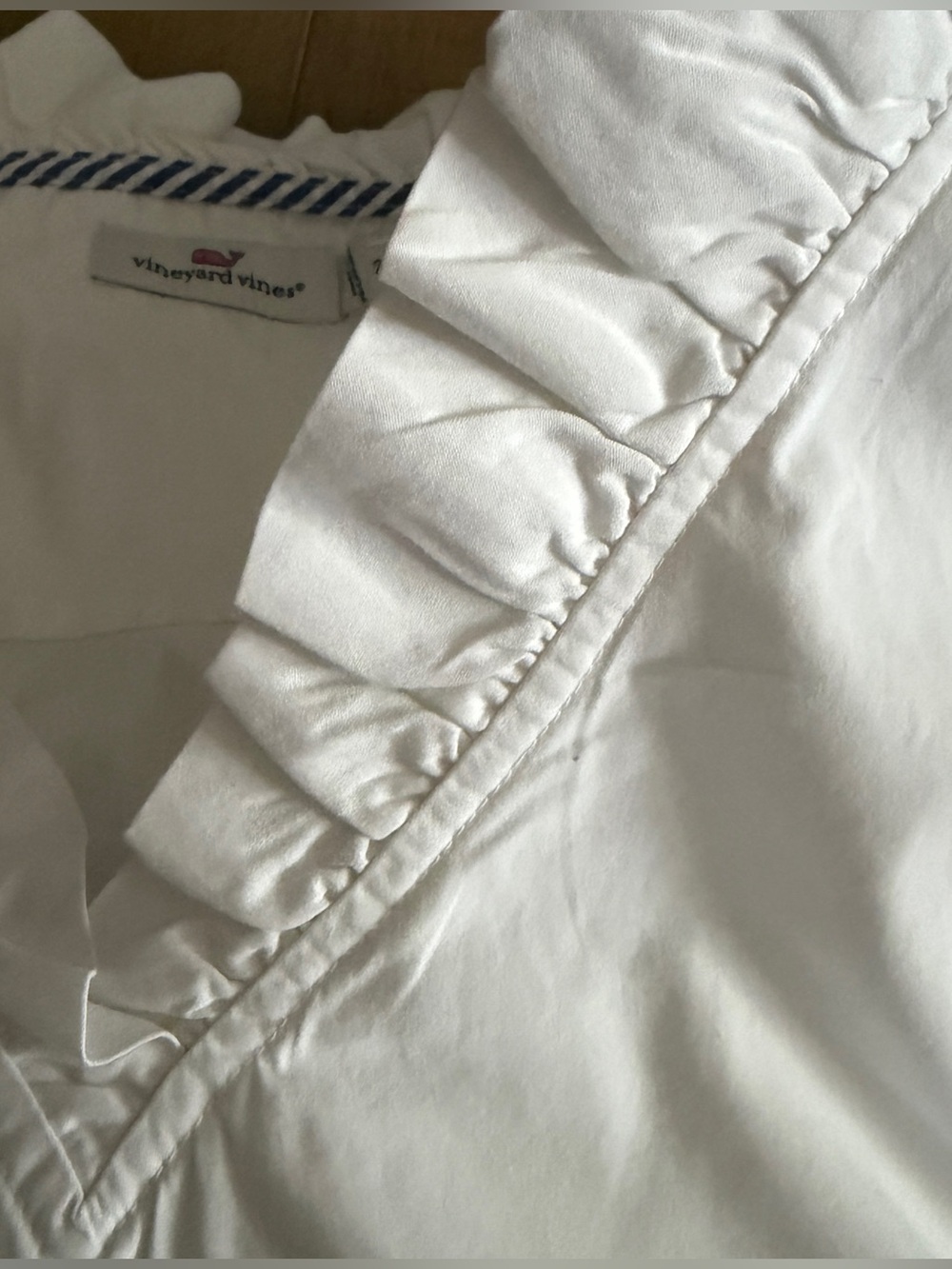 Vineyard Vines White Cotton Top Tunic Women 2X Split Slve Beachy Coastal Cruise - Picture 5 of 9
